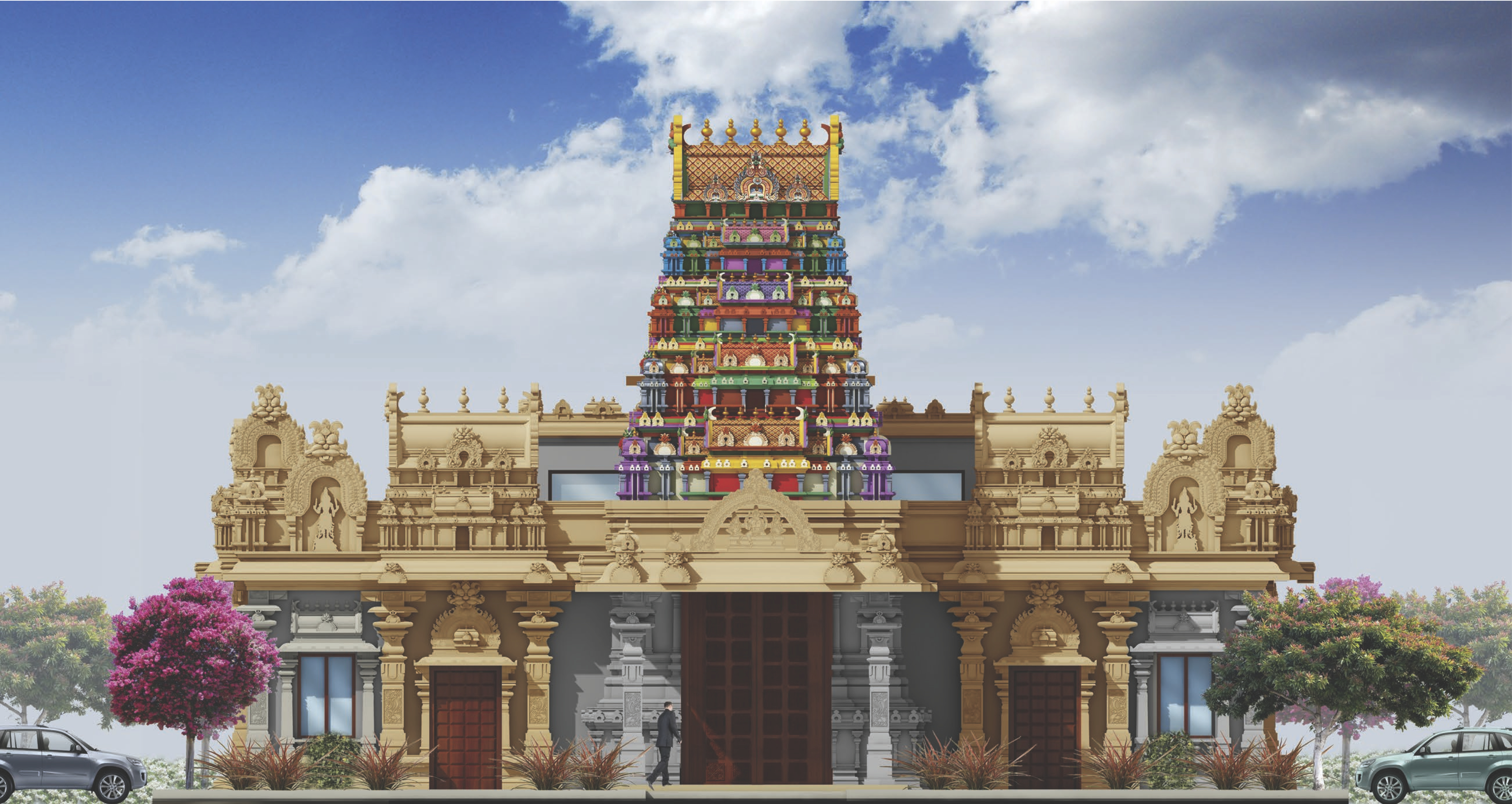 Temple Front View